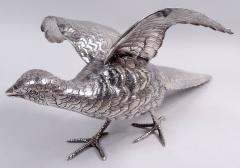 Pair of Antique German Sterling Silver Pheasants - 4150404