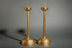 Pair of Antique Gilded Bronze Candlesticks - 3071393
