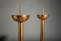 Pair of Antique Gilded Bronze Candlesticks - 3071459