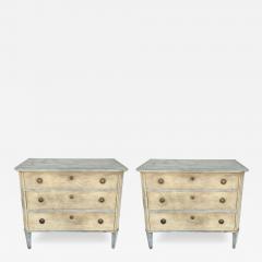 Pair of Antique Gustavian Swedish Empire Commode Painted Chest of Drawers - 4110062