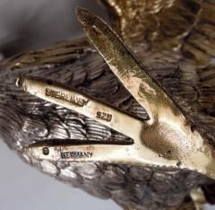 Pair of Antique Israel Freeman German Parcel Gilt Silver Roosters - 3842922