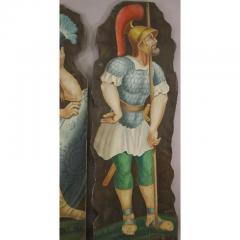 Pair of Antique Italian 19th C Life Size Oil Painting Opera Dummy Boards - 3287552