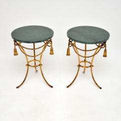 Pair of Antique Italian Gilt Metal and Marble Side Tables - 3259310
