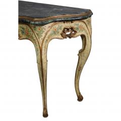 Pair of Antique Italian Trompe lOeil Faux Marble Painted Console Tables - 4615696