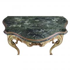 Pair of Antique Italian Trompe lOeil Faux Marble Painted Console Tables - 4615698