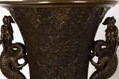 Pair of Antique Japanese Bronze Vasiform Table Lamps - 4513980