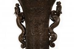 Pair of Antique Japanese Bronze Vasiform Table Lamps - 4513981