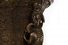 Pair of Antique Japanese Bronze Vasiform Table Lamps - 4513985