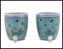 Pair of Antique Japanese Meiji Period Cloisonne Enamel Cache Pots - 3902472