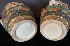 Pair of Antique Japanese Satsuma Vases Figural Scenes - 2491169