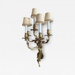 Pair of Antique Louis XV French Bronze Wall Light Sconces - 4120279