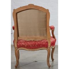 Pair of Antique Louis XV Style Pickled Oak Fauteuils - 3387369
