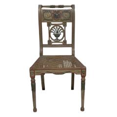 Pair of Antique Louis XVI Painted Cane Seat Side Chairs W Faces - 4157648