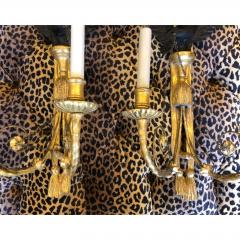 Pair of Antique Louis XVI Style Gilt Wood Wall Sconces W Eagles - 1721760