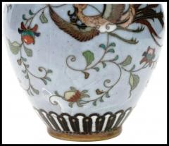 Pair of Antique Meiji Japanese Cloisonne Enamel Vases Birds of Paradise Shibata - 3902447