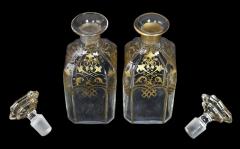 Pair of Antique Napoleon III Baccarat Crystal Square Decanters - 3636935