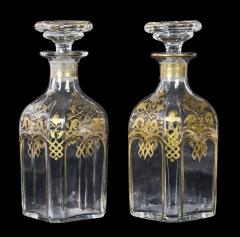 Pair of Antique Napoleon III Baccarat Crystal Square Decanters - 3636938