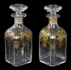 Pair of Antique Napoleon III Baccarat Crystal Square Decanters - 3636939