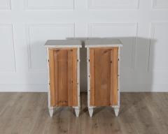 Pair of Antique Painted Nightstands with Carved Diamond Motifs circa 1920 - 4282264