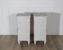Pair of Antique Painted Nightstands with Carved Diamond Motifs circa 1920 - 4282267
