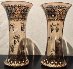 Pair of Antique Palatial French Jeweled Vases or Urns Emile Galle Style - 2980464