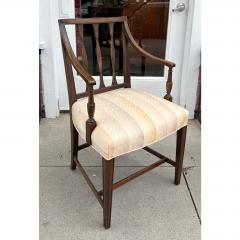 Pair of Antique Regency Mahogany Open Arm Chairs - 4612537