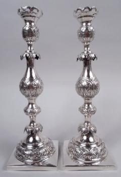 Pair of Antique Russian Classical Silver Candlesticks C 1888 - 3770170