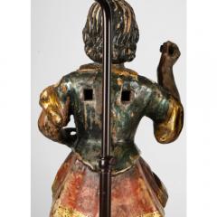 Pair of Antique Spanish Colonial Santos Figures Mounted as Table Lamps - 3605130