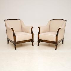 Pair of Antique Swedish Satin Birch Armchairs - 3110133