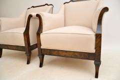 Pair of Antique Swedish Satin Birch Armchairs - 3110135