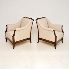 Pair of Antique Swedish Satin Birch Armchairs - 3110136