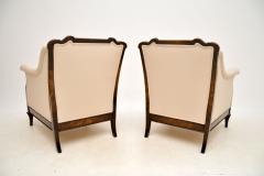 Pair of Antique Swedish Satin Birch Armchairs - 3110140