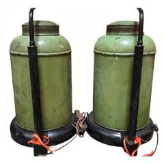 Pair of Antique Tole Tea Canister Table Lamps - 4663969
