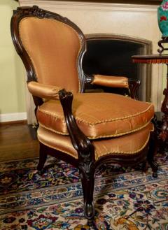 Pair of Antique Victorian Mahogany Fauteuil Arm Chairs - 3368067