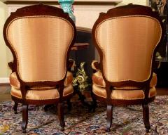 Pair of Antique Victorian Mahogany Fauteuil Arm Chairs - 3368068