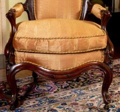 Pair of Antique Victorian Mahogany Fauteuil Arm Chairs - 3368070