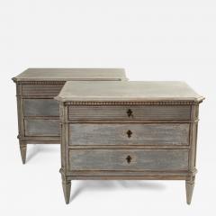 Pair of Antiqued Neoclassic Painted Chests Contemporary - 3493369