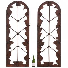 Pair of Arched French Brutalist Iron Panels C 1960 - 4738330