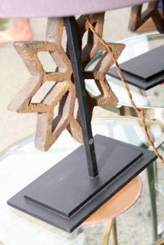 Pair of Architectural Cast Iron Stars Mounted as Table Lamps - 4793966