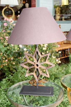 Pair of Architectural Cast Iron Stars Mounted as Table Lamps - 4793967