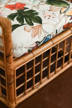 Pair of Armchairs With Arched Backrest And Woven Bamboo 1970s - 3772736