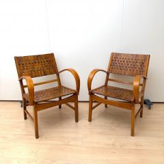 Pair of Armchairs by Gelenka Solid Beech Wood Germany circa 1950 - 4443794