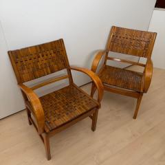 Pair of Armchairs by Gelenka Solid Beech Wood Germany circa 1950 - 4443797