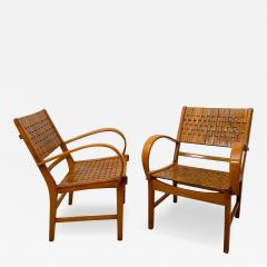 Pair of Armchairs by Gelenka Solid Beech Wood Germany circa 1950 - 4447137