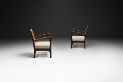 Pair of Armchairs with Braided Leather Backs Europe Mid 20th Century - 4746943