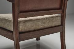Pair of Armchairs with Braided Leather Backs Europe Mid 20th Century - 4747514