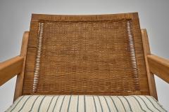 Pair of Armchairs with Loose Seat Striped Cushions Europe 20th Century - 4515852