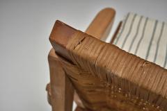 Pair of Armchairs with Loose Seat Striped Cushions Europe 20th Century - 4515857