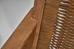 Pair of Armchairs with Loose Seat Striped Cushions Europe 20th Century - 4515859