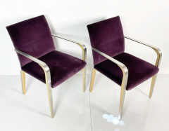 Pair of Armchairs with Metal Wood Frames by Bernhardt - 2727446